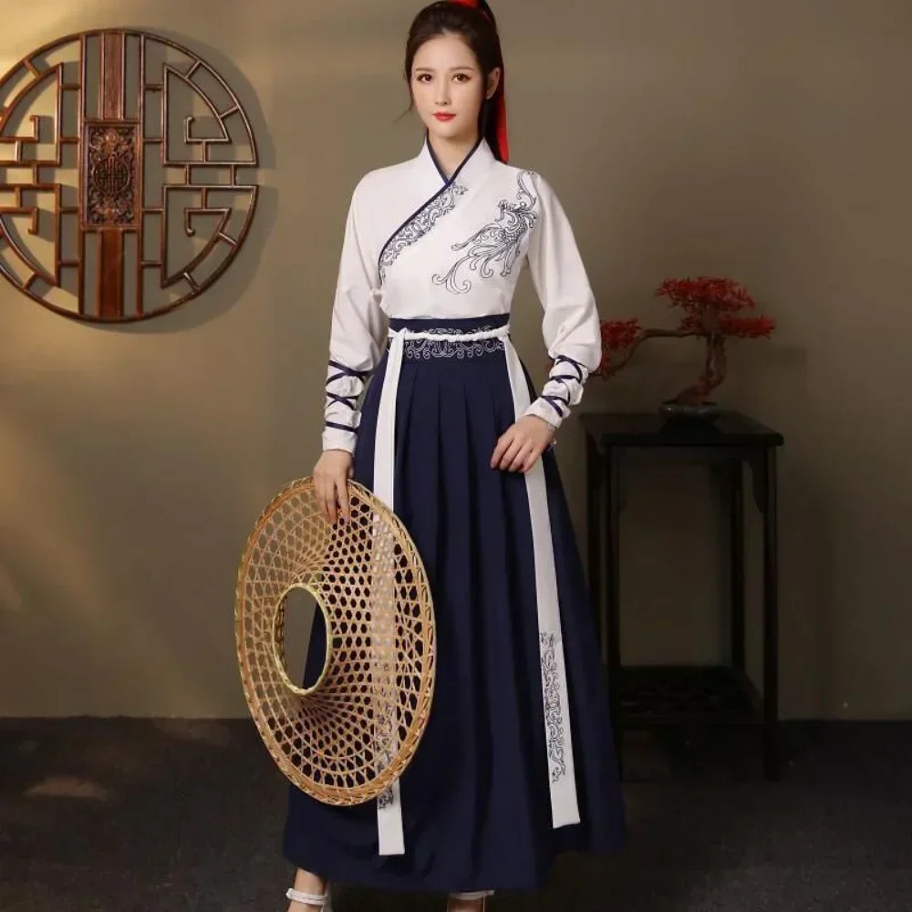 Vintage Fashion Queen - Nowoczesny damski zestaw Hanfu: top i