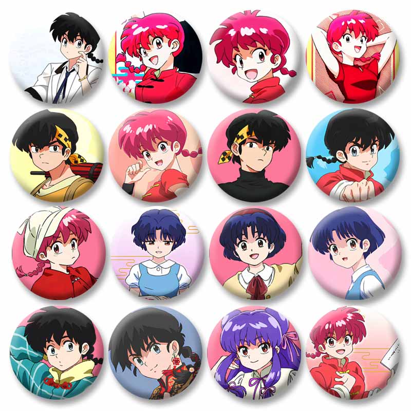 Vintage Fashion Toys - Vintage Anime Ranma ½ Przypinka Guzikowa