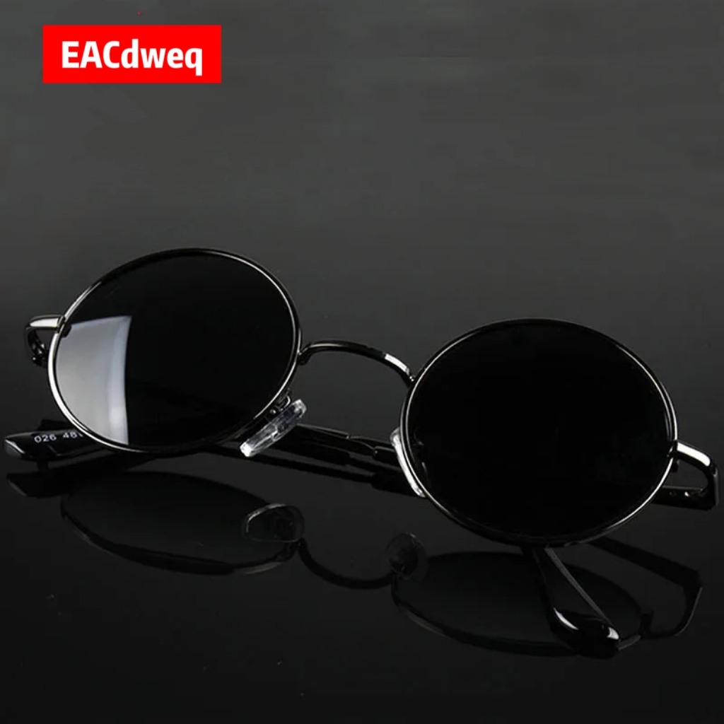 Vintage Fashion Images - Okulary przeciwsłoneczne męskie retro vintage okrągłe