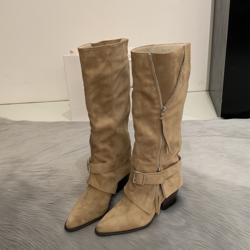 Damskie kozaki vintage ze skór – Vintage Fashion Aesthetic recenzja i cena