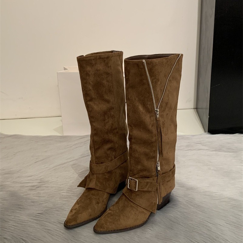 Damskie kozaki vintage ze skór – Vintage Fashion Aesthetic recenzja i cena